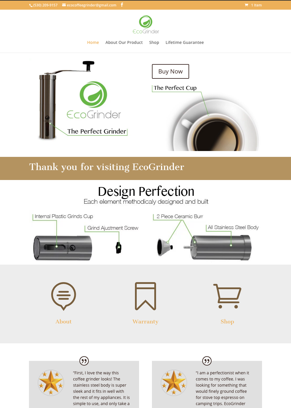 Eco Grinder Responsive Website Design