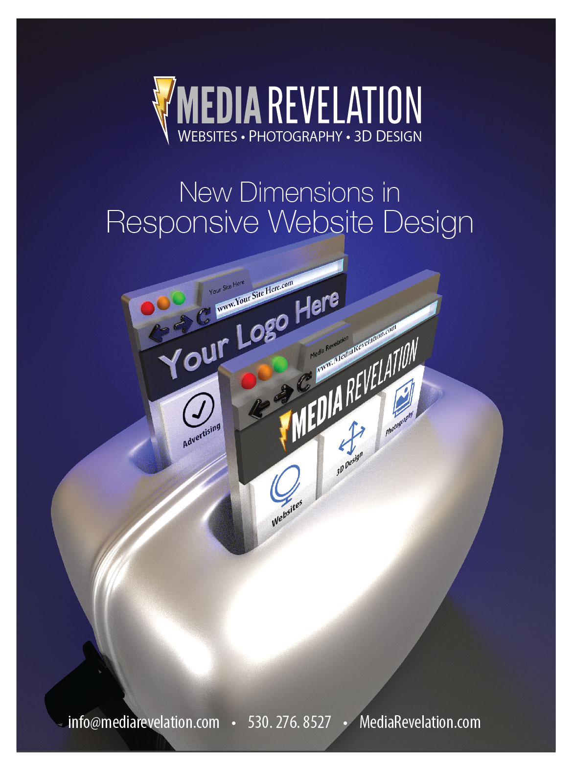 Media Revelation - Print Ad Design - Responsive website design