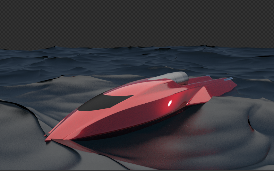 Space Age Jet Boat – 3D Rending